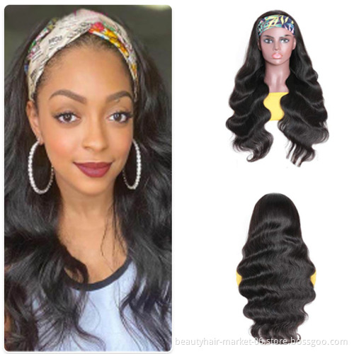 Human Hair Wig With Headband Wholesale Headband Wigs Synthetic Wig